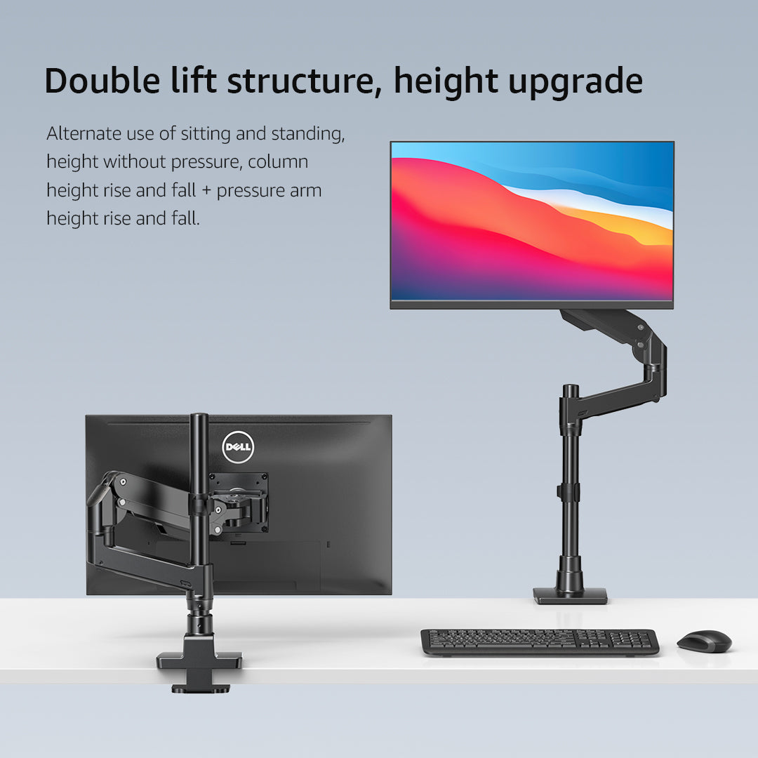 BEWISER Heavy Duty Monitor Arm Ultrawide Monitor Mount for 34-57 inches Screens,Weight Capacity Up to 44 lbs,Full Motion Height Swivel Adjustable Monitor Arm (S1020-PS)