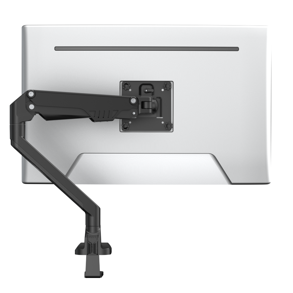 D5 Single Monitor Arm Mount Stand Fully Adjustable Gas Spring Desk Mount Swivel Bracket with C Clamp，Grommet  For 32 Inch