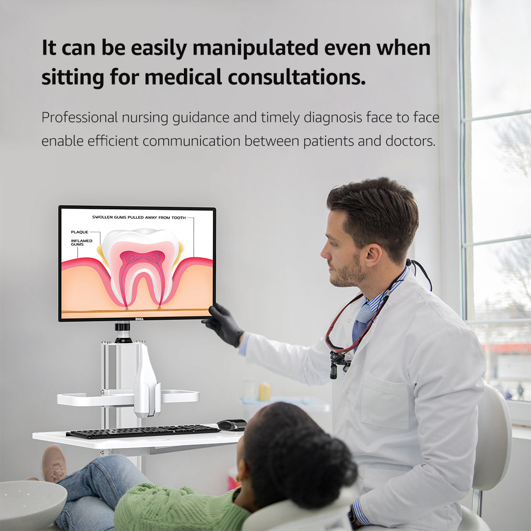 OC-5 Pro Dental Laboratory Equipment-Silent Wheel, Dental Scanning, Medical Moving Host/Monitor Equipment-Removable Display Case, Bracket