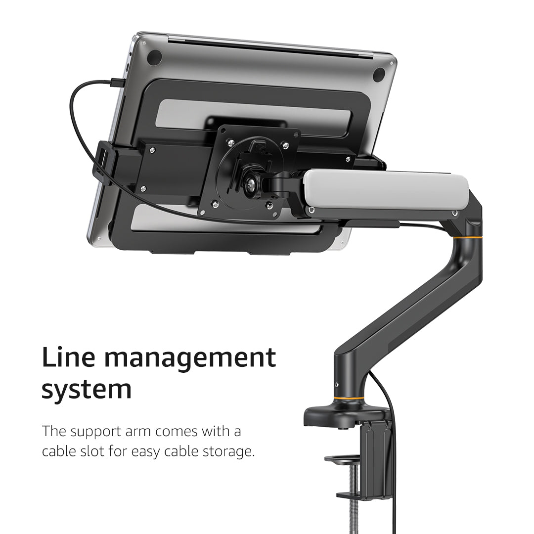 (X12N)BEWISER Laptop Arm Desk Mount with Gas Spring for 12-17 Inch Laptop，Adjustable Computer Notebook Mount Desk Stand，2-in-1 Monitor Arm for 13-32 Inch Monitor