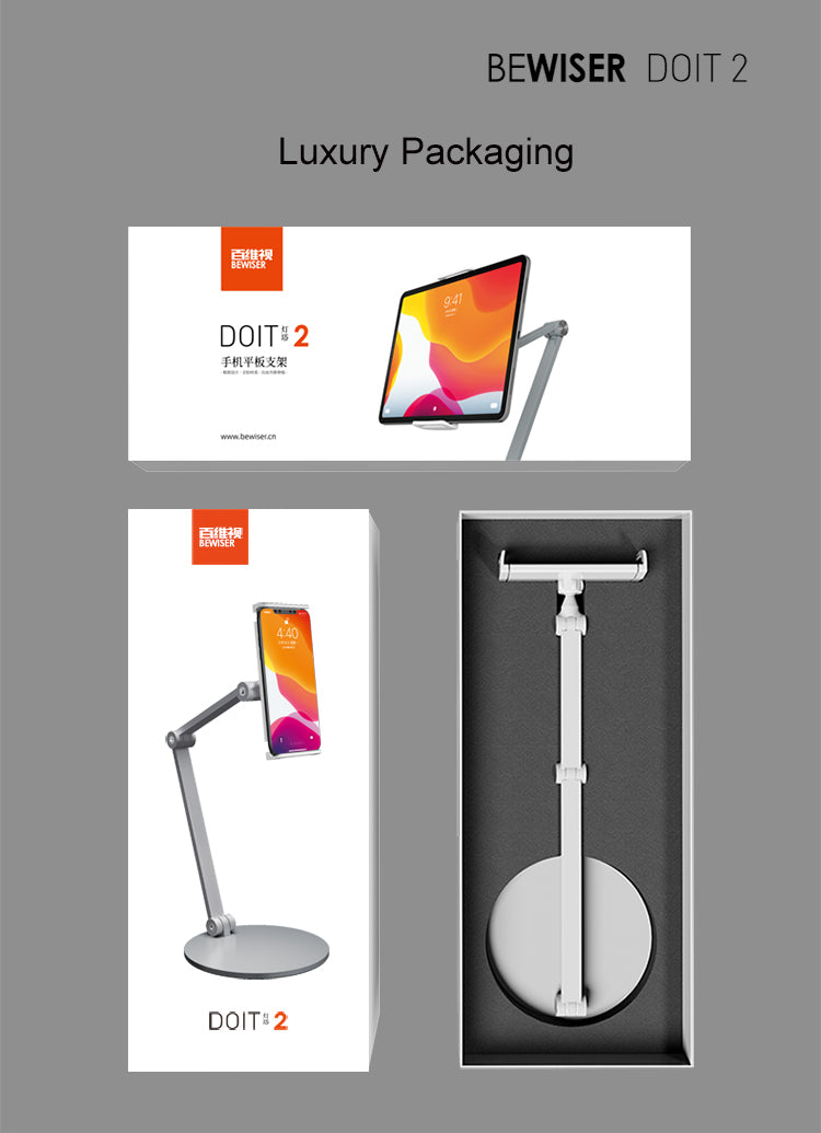 Doit2 Tablet Holder, Cellphone Holder IPad Holder Free Standing Angle Adjustable Compatible with 4.7"- 12.9" Screen