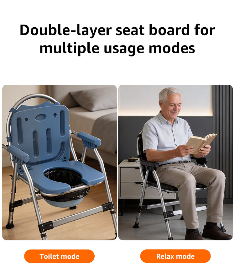 Foldable Commode Chair Bathroom Safety Equipment Direct Factory Sales for Elderly Care Products (BEWISER TC-1)