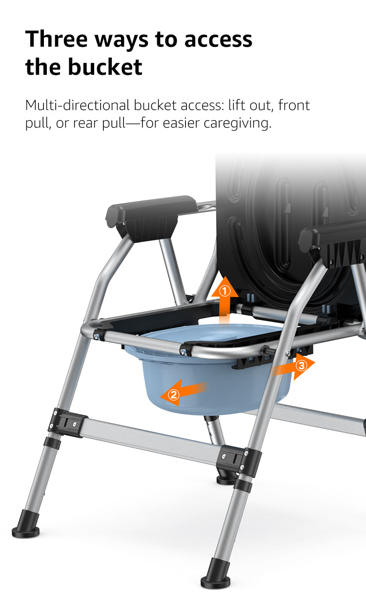 Foldable Commode Chair Bathroom Safety Equipment Direct Factory Sales for Elderly Care Products (BEWISER TC-1)