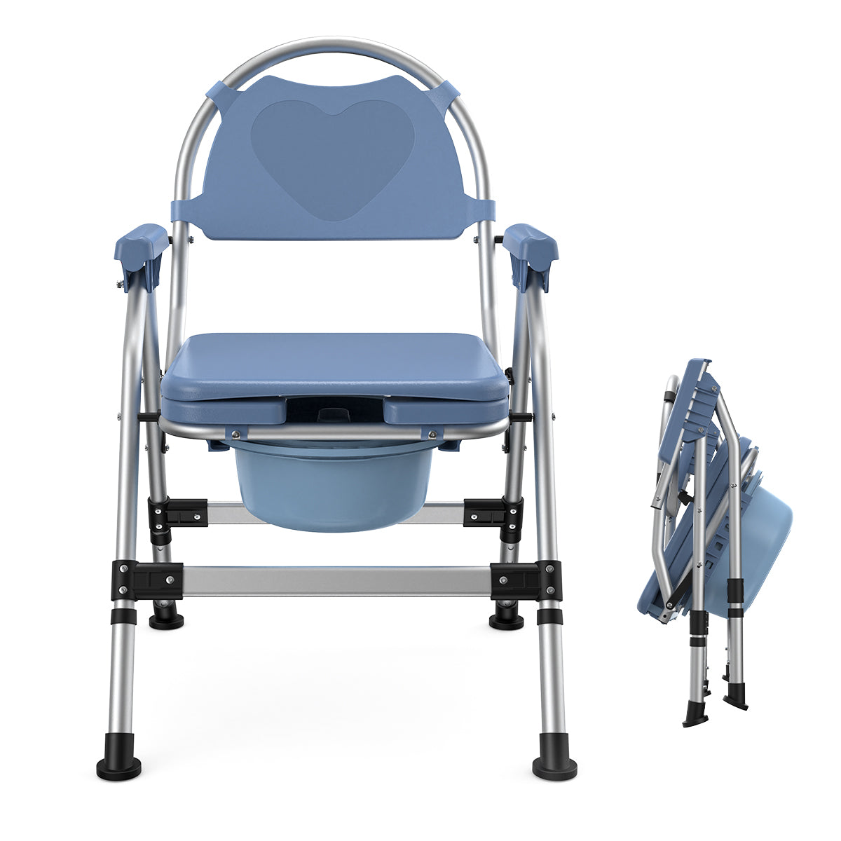 Foldable Commode Chair Bathroom Safety Equipment Direct Factory Sales for Elderly Care Products (BEWISER TC-1)