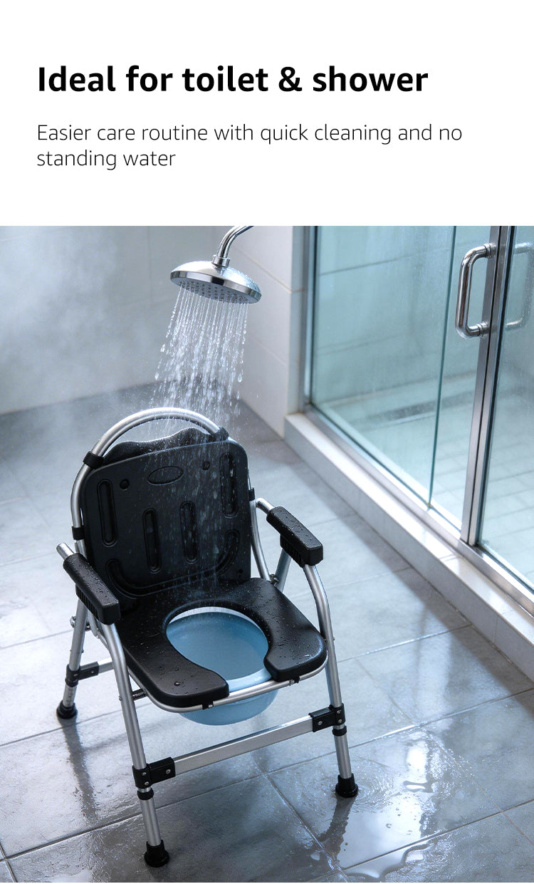 Foldable Commode Chair Bathroom Safety Equipment Direct Factory Sales for Elderly Care Products (BEWISER TC-1)