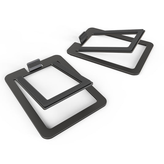 Metal Desktop Speaker Stands for Small Speakers, Tilted Tabletop Steel Computer Speaker Stands, Black (Pair)