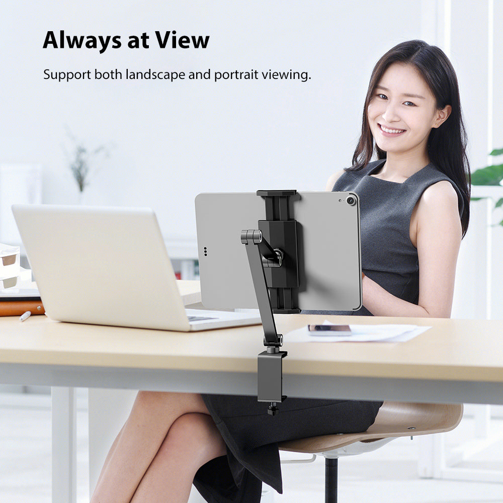 Tablet Holder, Cellphone Holder , IPad Holder With Clamp Desk Mounted Angle Adjustable Compatible with 4.7"- 15.6" Screen (CS-2)