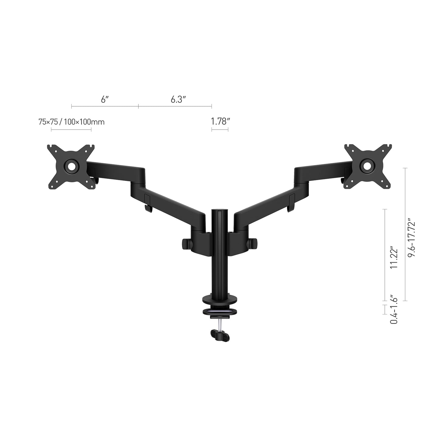 Dual Monitor Arms Fully Adjustable Desk Mount Stand Fits 2 Screens up to 32 inch， Weight Capacity 22lbs per Arm（BP200）