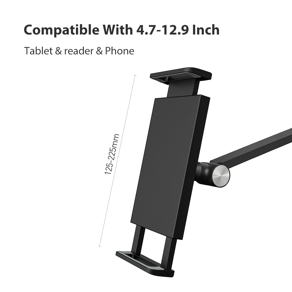  Tablet Floor Stand，Adjustable Universal 360-degree Rotatable Metal Tablet Holder，Phone Stand, Compatible 4.7-12.9" Screen（FS-1）