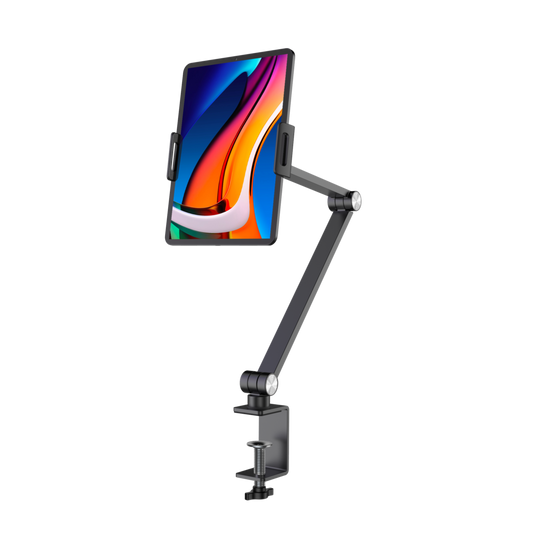 Tablet Holder, Cellphone Holder , IPad Holder With Clamp Desk Mounted Angle Adjustable Compatible with 4.7"- 15.6" Screen (CS-2)
