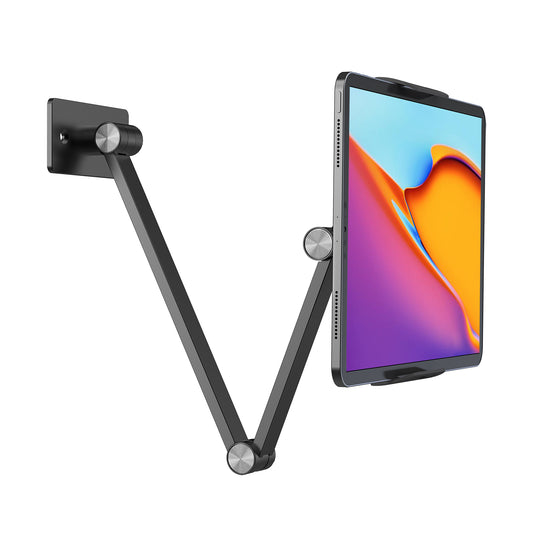 Tablet Wall Mount Holder,Extendable Flexible Arm For Office,Kitchen Easy To Install Compatible with 4.7-15.6" Screen iPhone,iPad,Switch(WS-2)